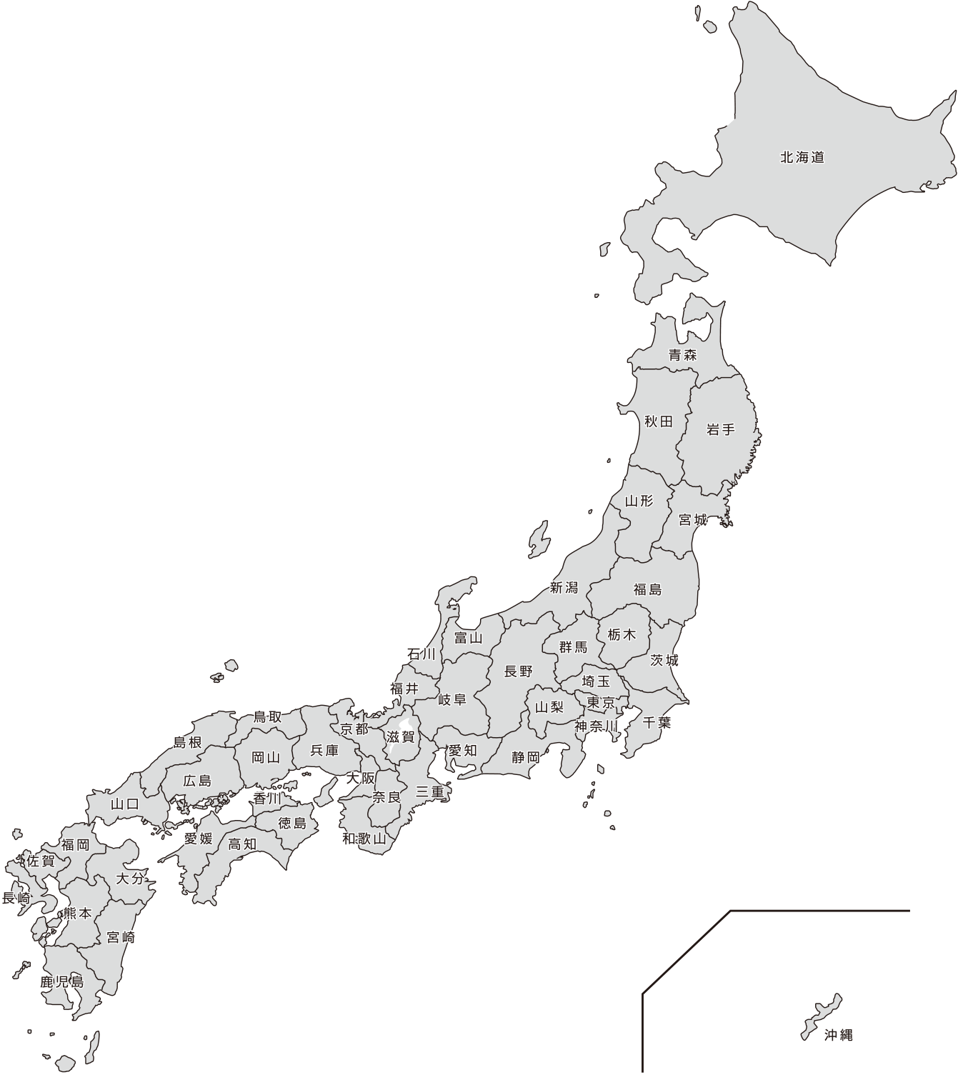 日本地図 県名表示や白地図のダウンロード Chotto About